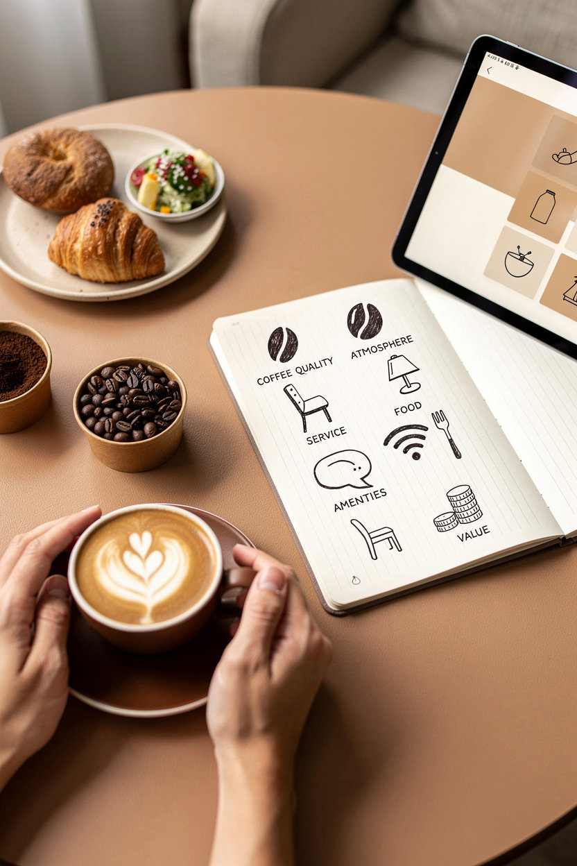 Brian's Coffee Spot specialty coffee review criteria - evaluating coffee quality and café atmosphere in Shrewsbury